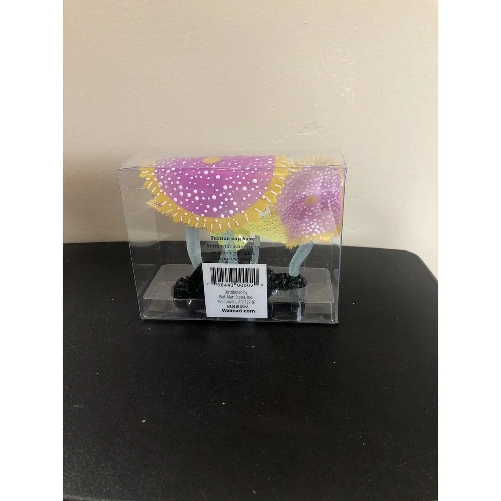 Silicone Glowing Aquarium Coral Decorations Pink Yellow Aqua Culture 1 Set NWT - Picture 3 of 13